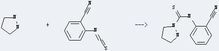 Benzonitrile,2-isothiocyanato- can be used to produce pyrazolidine-1-carbothioic acid (2-cyano-phenyl)-amide with pyrazolidine.